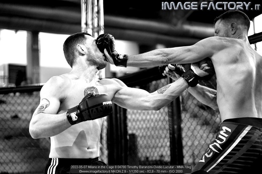 2022-05-07 Milano in the Cage 8 04780 Timothy Baranzini-Ovidio Lucutar - MMA 70kg
